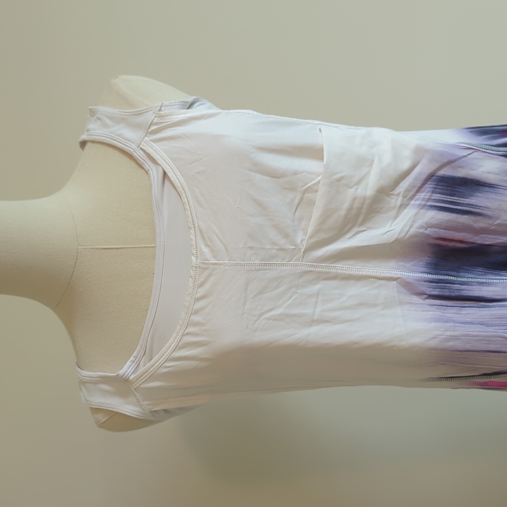 Lululemon size 6 white with colorful stripes tank top
